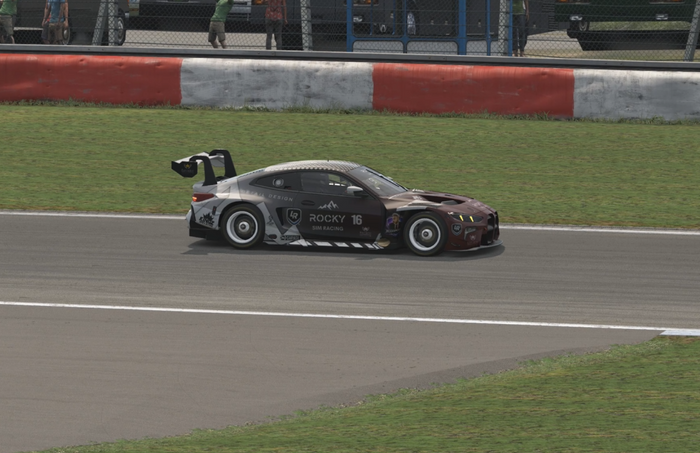 Rocky Sim Racing BMW GT livery on track